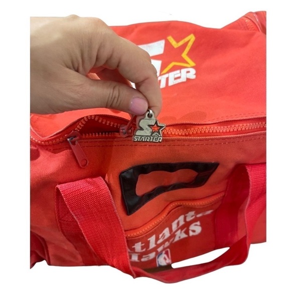 𝅺ATLANTA Hawks NBA vintage Starter bag duffel weekender retro 90s 80s rare - Picture 12 of 15